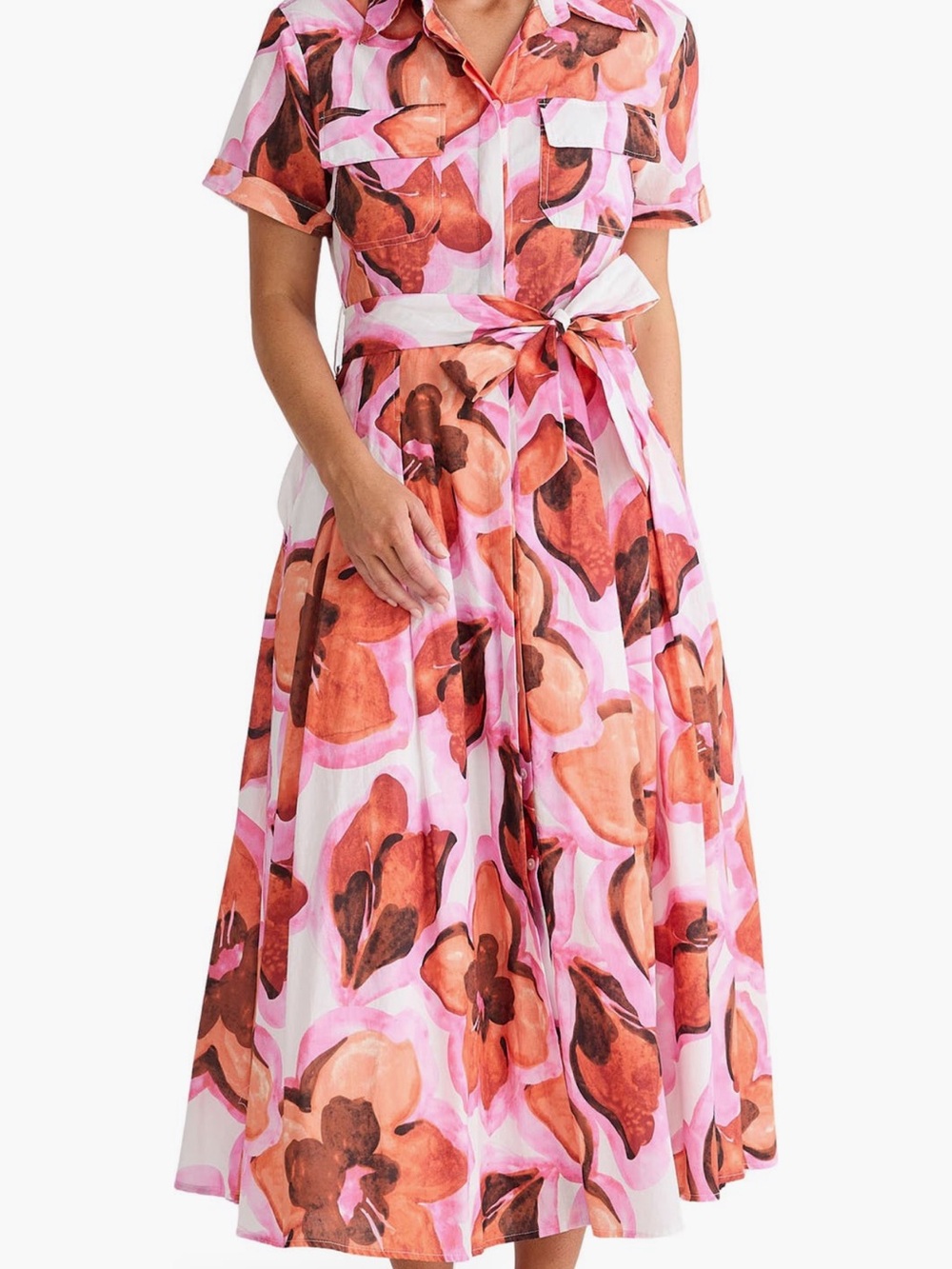 Brave+True Midi Dress with Tie Waist